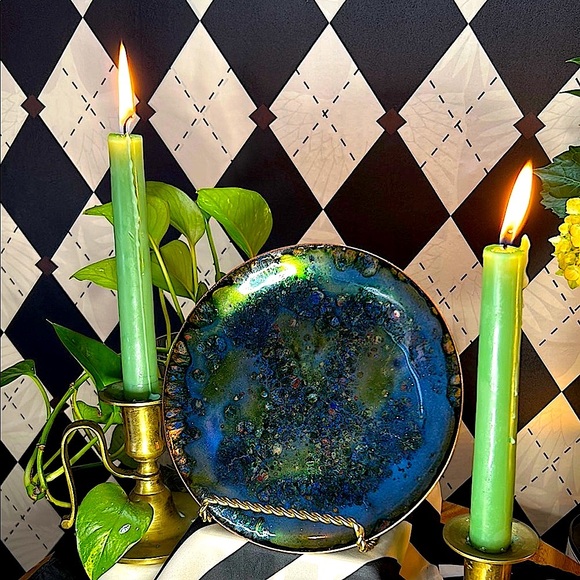 Copper Enamel Art Plate | Vibrant Hand-Fired Colors • One-of-a-Kind - Picture 8 of 13